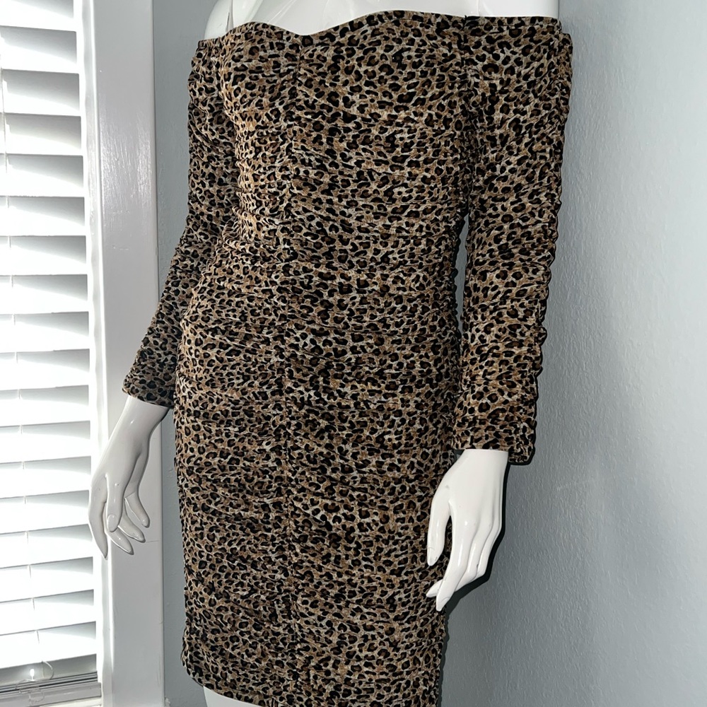 Chic Leopard Long Sleeve Dress